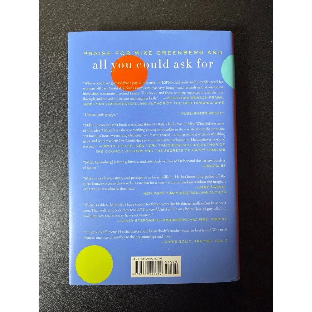 All You Could Ask‎ For Mike Greenberg Hardcover Novel 2013 Fiction 9780062220752